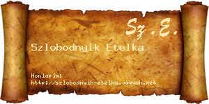 Szlobodnyik Etelka névjegykártya